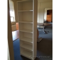 White Narrow Profile 6 Shelf Book Case with Adjustable Shelves